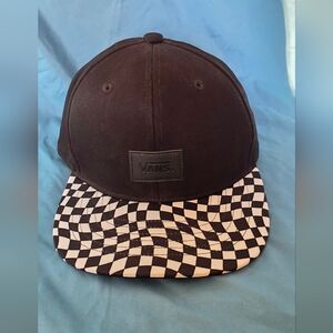 Vans Black Cap with Distorted Checkerboard Brim